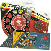 Mino / CZ 14-50T Kawasaki KX450F 2006-2022 MX Chain and Black Alloy Sprocket Kit