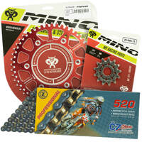 Mino / CZ 12-52T Beta RR 4ST 400-450 13-18 MX Chain and Red Alloy Sprocket Kit