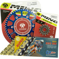 Mino / CZ 12-48T Sherco 450-500 SEF-R 14-20 Gold MX Chain and Blue Alloy Sprocket Kit