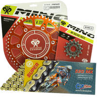 Mino / CZ 14-50T KTM EXC 125-250-300 94-22 Gold MX Chain and Orange Alloy Sprocket Kit