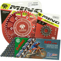 Mino / CZ 14-51T Honda CRF450R 2002-2022 O-Ring Chain and Red Alloy Sprocket Kit