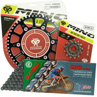 Mino / CZ 14-49T Kawasaki KX450F 2006-2022 O-Ring Chain and Black Alloy Sprocket Kit