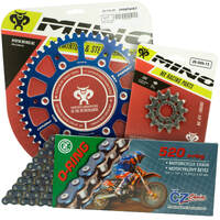 Mino / CZ 12-48T Sherco 250 SE-R 2014-2020 O-Ring Chain and Blue Alloy Sprocket Kit