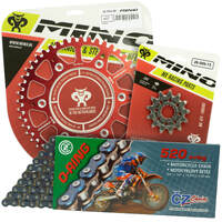 Mino / CZ 12-51T Beta RR 4ST 400-450 13-18 O-Ring Chain and Red Alloy Sprocket Kit