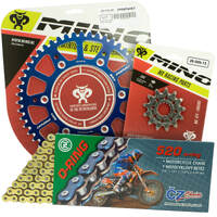 Mino / CZ 12-48T Sherco 250 SE-R 2014-2020 Gold O-Ring Chain and Blue Alloy Sprocket Kit