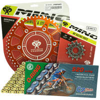 Mino / CZ 12-52T KTM EXC 125-250-300 94-22 Gold O-Ring Chain and Orange Alloy Sprocket Kit