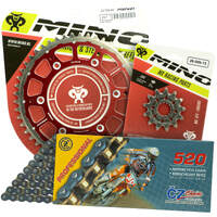Mino / CZ 12-51T Beta RR 4ST 400-450 13-18 MX Chain and Red Fusion Sprocket Kit