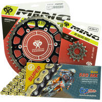 Mino / CZ 14-50T Kawasaki KX450F 06-22 Gold MX Chain and Black Fusion Sprocket Kit