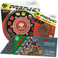 Mino / CZ 14-50T Kawasaki KX450F 06-22 O-Ring Chain and Black Fusion Sprocket Kit