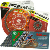 Mino / CZ 12-50T KTM EXC 125-250-300 94-22 O-Ring Chain and Orange Fusion Sprocket Kit