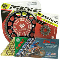 Mino / CZ 14-50T Kawasaki KX450F 06-22 Gold O-Ring Chain and Black Fusion Sprocket Kit