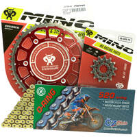 Mino / CZ 12-51T Beta RR 4ST 400-450 13-18 Gold O-Ring Chain and Red Fusion Sprocket Kit