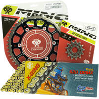 Mino/CZ  13-48T Kawasaki KX450F 06-22 Gold X-Ring Chain and Black Fusion Sprocket Kit