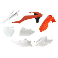 Rtech KTM SX 250 2017-2018 / SXF 250-450 2016-2018 Orange-White (OEM 16) Plastic Kit