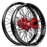 SM Pro / Excel A60 Honda CRF250 2014-2024/CRF450 2013-2024 21X1.60/19X2.15 Black/Red Wheel Set (Black Spokes)