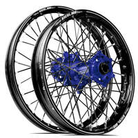 SM Pro / Excel A60 Yamaha WR250F 2003-2019 / WR450F 2003-2018 Black/Blue Wheel Set (Black Spokes)