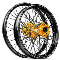 SM Pro / Excel A60 Yamaha YZ/YZF 2002-2024 21X1.60/18X2.15 Black/Gold Wheel Set (Black Spokes)