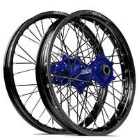 SM Pro / DID ST-X Yamaha WR250F 2003-2019 / WR450F 2003-2018 Black/Blue Wheel Set (Black Spokes)