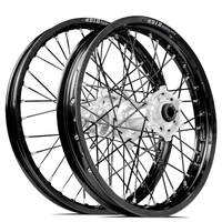 SM Pro / DID ST-X Yamaha WR250F 2003-2019 / WR450F 2003-2018 Black/Silver Wheel Set (Black Spokes)