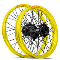 SM Pro / DID ST-X Suzuki RMZ250 / RMZ450 2005-2024 21X1.60/19X2.15 Yellow/Black Wheel Set (Black Spokes)