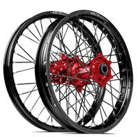 SM Pro / DID ST-X Yamaha YZ/YZF 2002-2024 21X1.60/19X2.15 Black/Red Wheel Set (Black Spokes)