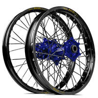 SM Pro / Excel Yamaha WR250F 2003-2019 / WR450F 2003-2018 Black/Blue Wheel Set (Black Spokes)