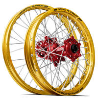 SM Pro Honda CRF250 2014-2024 / CRF450 2013-2024 21X1.60/18X2.15 Gold/Red Wheel Set