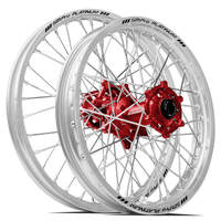 SM Pro Honda CRF250 2014-2024 / CRF450 2013-2024 21X1.60/18X2.15 Silver/Red Wheel Set