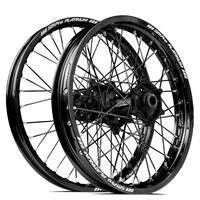 SM Pro Honda CR125-250 02-07/CRF250-450R/X 02-12 21X1.60/18X2.15 Black/Black Wheel Set (Black Spokes)