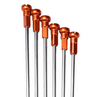 727 Moto KTM 18" (Pack Of 6) Stainless Steel Spokes with Orange Alloy Nipples