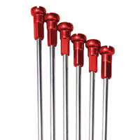 727 Moto KTM 18" (Pack Of 6) Stainless Steel Spokes with Red Alloy Nipples